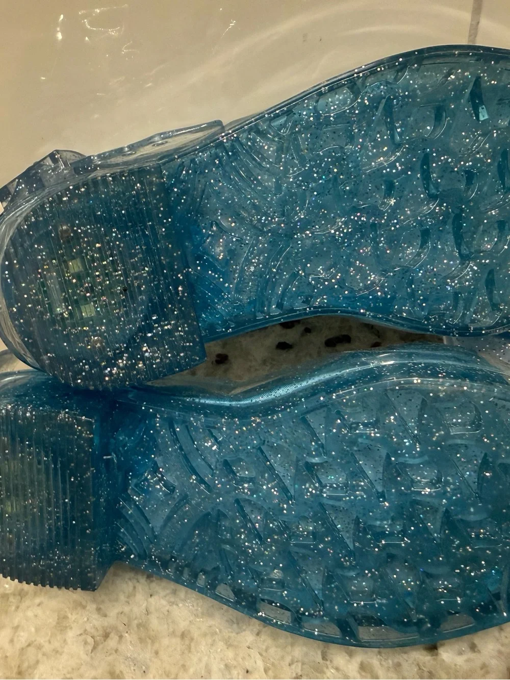 Cinderella Girls' Sparkle Jelly Slingback Light Up Shoes with Gem Bow - NWOT